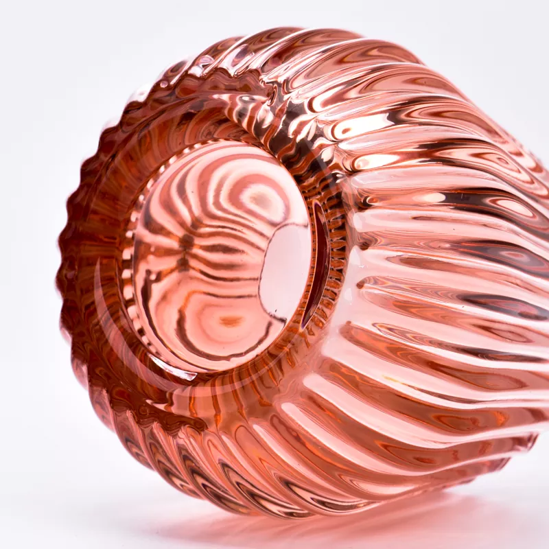 Πολύχρωμη ριγέ γυάλινη κηροπήγια