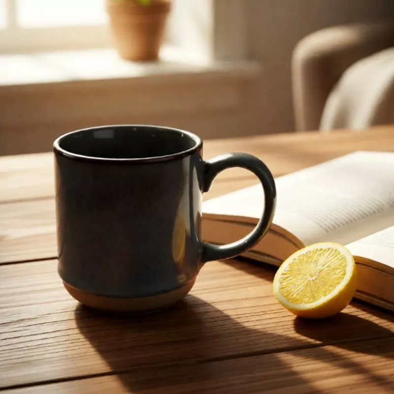 Απλή Μοντέρνα Κεραμική Γκρι Κούπα Ταξιδίου